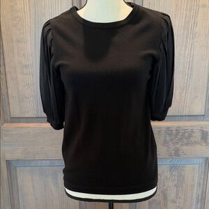 Staccato Black Pleated Sleeve Blouse